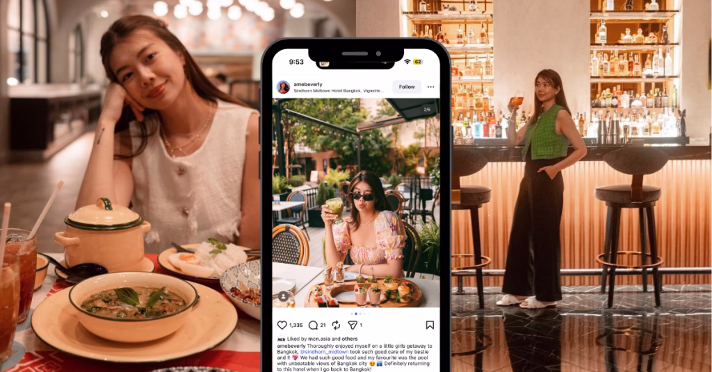 singapore influencer amelyn beverly's collaboration with sindhorn midtown hotel bangkok vignette collection in 2023